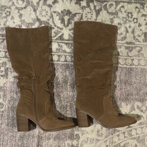 Target Brown Heeled Suede Boots